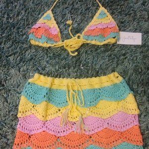 A crochet swimsuit set